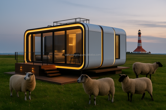 Luxuriöses 20-Fuß-Modernes Seecontainerhaus, kleines Wohnfertigteil mit Stahlkonstruktion für Hotels, Villen und Apartments 6