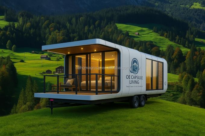 Modular 7 Luxus Prefab Stahl Smart Tiny Space Capsule Zuhause Vorgefertigte Kapsel Zimmer Hotel Kapsel Haus im Freien 6