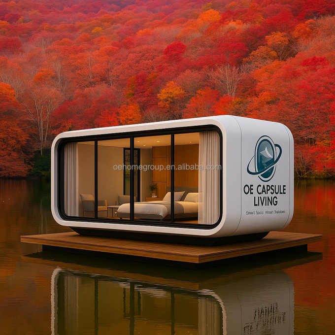 Vorgefertigtes 40-Fuß-Hotelmodul aus Stahl, Raumkapselhaus, mobiles Containerhaus mit Toilette für 5 Personen, Schlafzimmer 3
