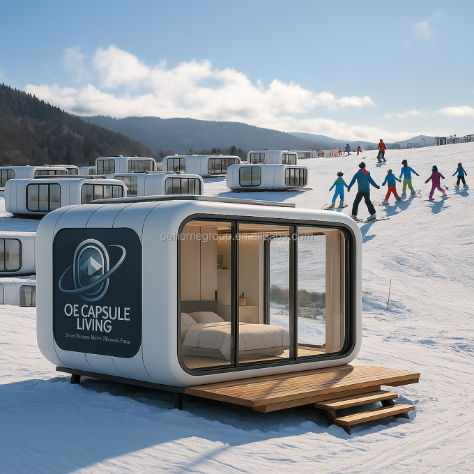 Vorgefertigtes 40-Fuß-Hotelmodul aus Stahl, Raumkapselhaus, mobiles Containerhaus mit Toilette für 5 Personen, Schlafzimmer 6