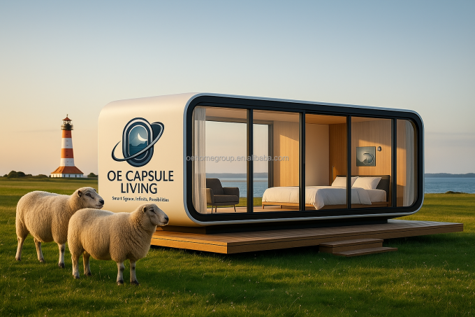 Luxuriöses 20-Fuß-Modernes Seecontainerhaus, kleines Wohnfertigteil mit Stahlkonstruktion für Hotels, Villen und Apartments 4