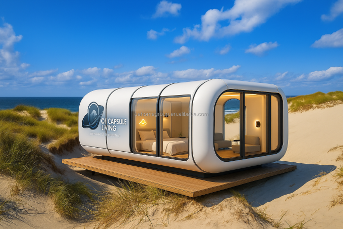 Luxus-Fertighäuser in Modulbauweise Ferienanlage Hotel Winddichte Apple-Kabine Kapselhaus 2
