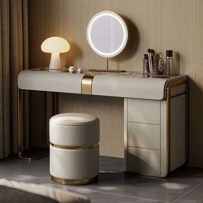 Schminktisch Spiegel Set mit Lichtern für Schlafzimmer und Eitelkeiten Schreibtischschubladen Möbel Designs