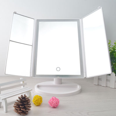 Touchscreen-LED-Dreifach-Spiegel 10x beleuchtete Faltwand-Spiegel
