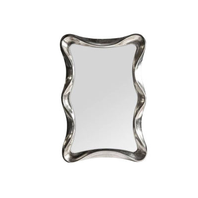 Wellenform Wandmontierte Make-up Spiegel Vergrößerung Silber Bad