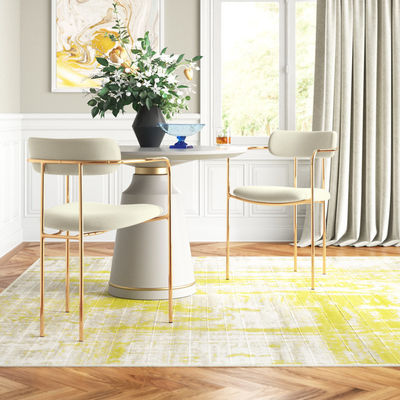 Zeitgenössische runden Dinette Sets Samt Polster Armstuhl für Zuhause