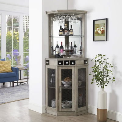 Holzkasten Ecke Weinbar Schrankregal Wohnmöbel