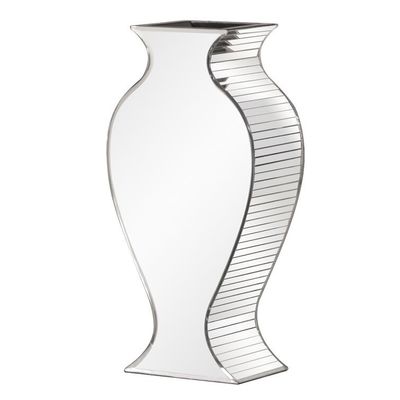 Klarer Kristall hoher Spiegel zerkleinert Diamant Boden Vase Pflanzer für Hochzeit