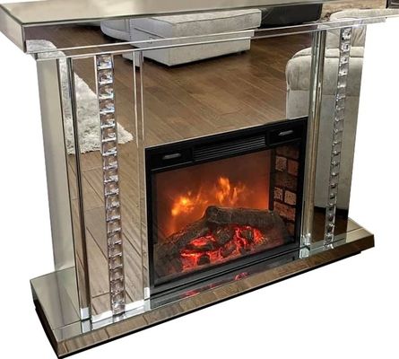 Holzschwimmende Kristall Elektrische Spiegelmöbel Kamin Zerkleinerte Diamant