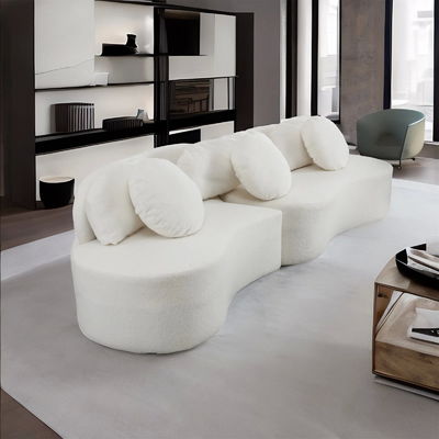 Maßgeschneiderte Schleife Stoff Sofa Weiß Stoff Couch Set Zuhause Luxus