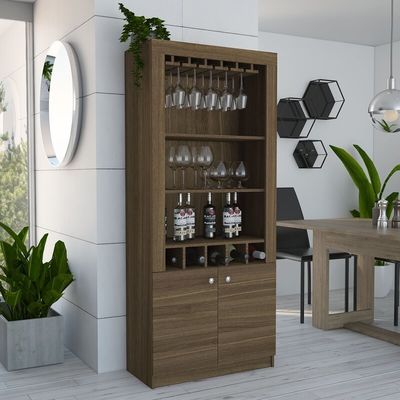 Industriebar Ecke Weinregal Schrank mit Holzregalen Wandgestaltung