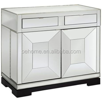 Moderne 2-Tür-Kristall-Spiegel-Buffet-Schrank Rollbar OEM