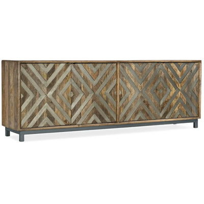 Maßgeschneiderte Holzküchen-Sideboard-Medienkonsole mit Glastüren