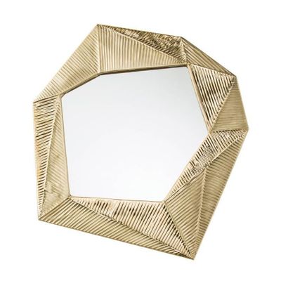 Antike goldene Badezimmerwandspiegel 34 Zoll Runder Stereoskopischer Sonnenstrahl
