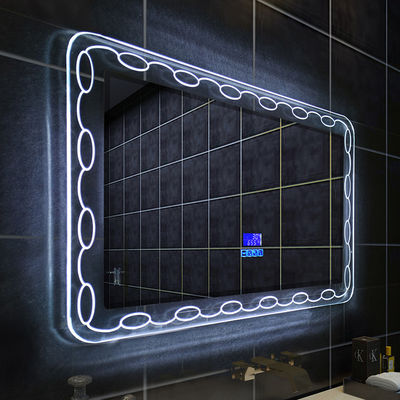 Rechteck Vergrößerung Make-up Licht Spiegel Wand Mount Blaue Beleuchtung