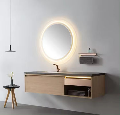 Rechteckige Holzbad Spülbecken Einheit 18 Zoll Kompaktes Design