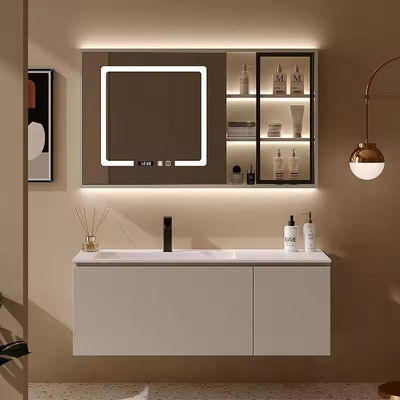 Moderne Rechteck Waschbecken Edelmetall Schrank Kombination für Badezimmer Toilette
