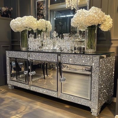 Custom TV-Stand Set neueste Design Spiegel TV-Konsole Stand für moderne Luxus-Hausdekoration und Wohnzimmer Holz-TV-Stände