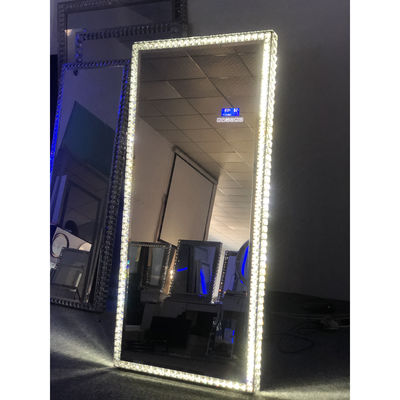 Led Light Up Volllänge Fußbodenspiegel für Schlafzimmer Salon Eitelkeit Kristalle
