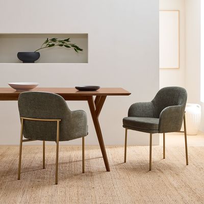 Edelstahl-Rahmen Schleife Esszimmer Stühle Samt zeitgenössische Esszimmer-Sets