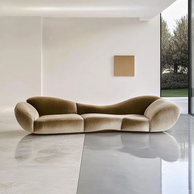 Ecksofa Samt-Stil Modernes Design Wohnzimmer U-förmig Hotel Licht Luxus Modular Kombination