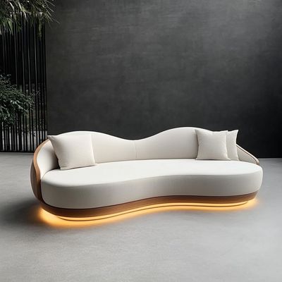 Kurve Modularen Schnalle Stoff Dekor Sofa Gemütliche Sektionelle Boden Ecke Sofa Möbel Modernes Wohnzimmer Set