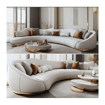 Samt- und Echtleder-Hotel-Sofagarnituren für multifunktionale Hotellobby-Möbel, Wohnzimmer oder Apartmentmöbel
