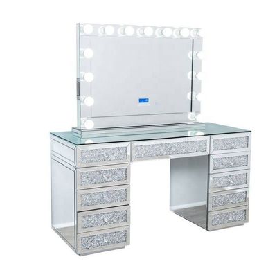 Modernes Design Eiche Make-up Tisch mit beleuchteten Spiegel Schrank