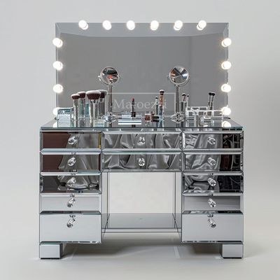 Holz Make-up Vanity Dressing Table Set mit Schublade und Spiegel in maßgeschneiderter Farbe Holz