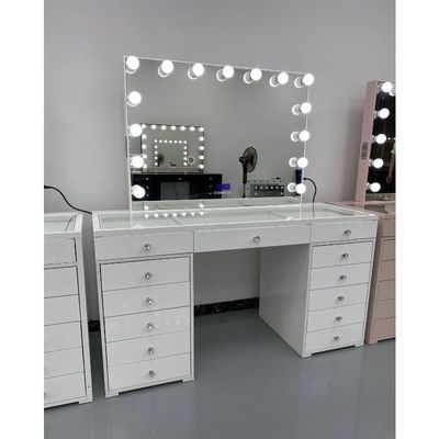 Y Verpackung Moderne Garderobe Tisch Mit Licht Spiegel Schlafzimmer Edelstück Garderobe Make-up Schreibtisch Led Spiegel Set Schubladen Garderobe