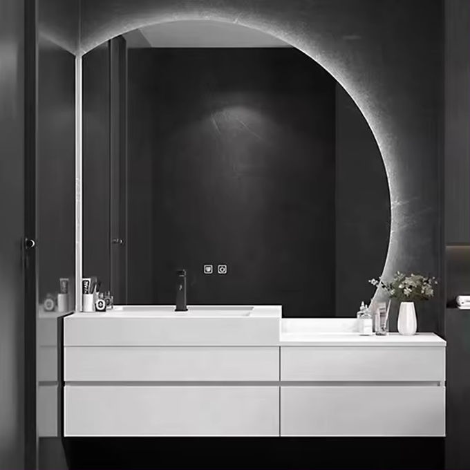 Sperrholz Moderne Badezimmer Vanity 60 Zoll Einzel Toilettenspender 1