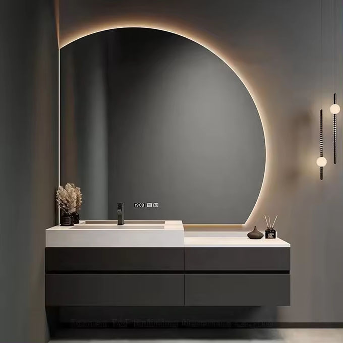 Sperrholz Moderne Badezimmer Vanity 60 Zoll Einzel Toilettenspender 0