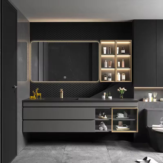Wandmontierte moderne Badezimmer Schränke für Garderobe Make-up 54 Zoll 0