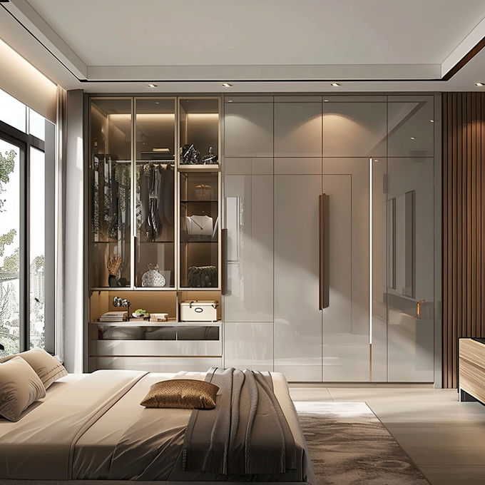 Moderne Kleidung Kleiderschrank Massivholz Schrank für Hausmöbel 0